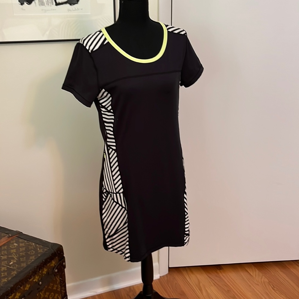 Title Nine Black and White Mini Dress with Yellow Accents